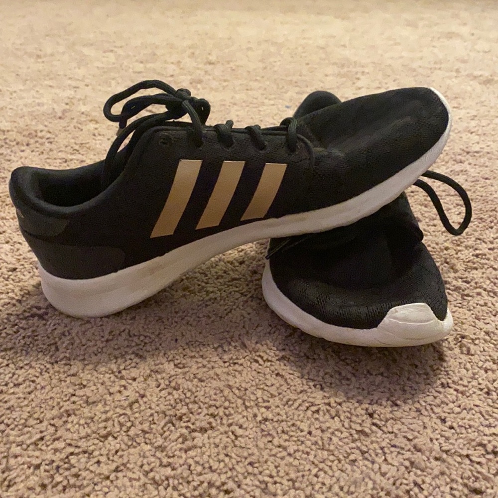Adidas black running shoes
